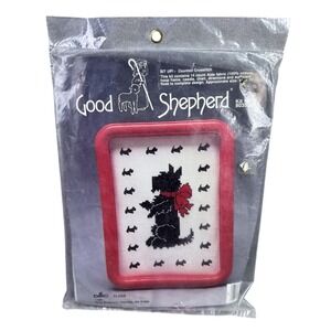 Good Shepherd Sit Up Scottie Dog Counted Cross Stitch Kit Frame 5x7 New Sealed